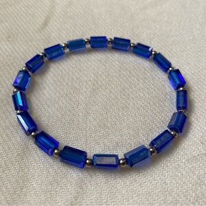 Blue Acrylic Beaded Bracelet